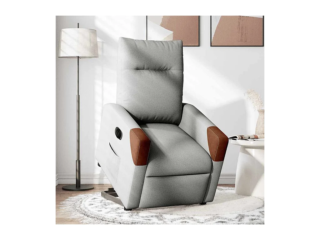 Fauteuil inclinable électrique-Chaise de relax-Fauteuil TV gris nuage tissu SHL2917