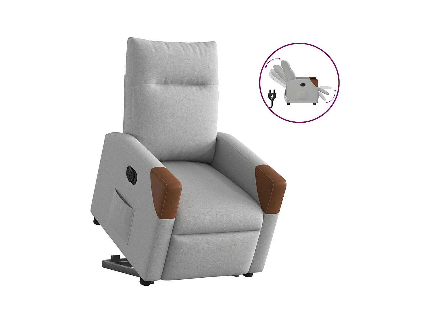 Fauteuil inclinable électrique-Chaise de relax-Fauteuil TV gris nuage tissu SHL2917