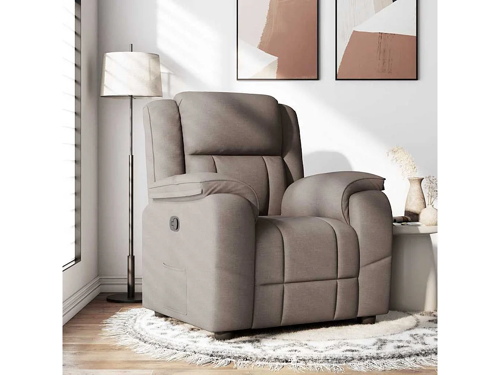Fauteuil inclinable-Chaise de relax-Fauteuil TV Taupe Tissu SHL4506