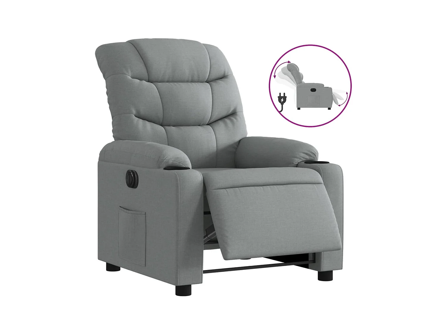 Sillón de relax | Silla | Sillón reclinable eléctrico tela gris claro SHL4475
