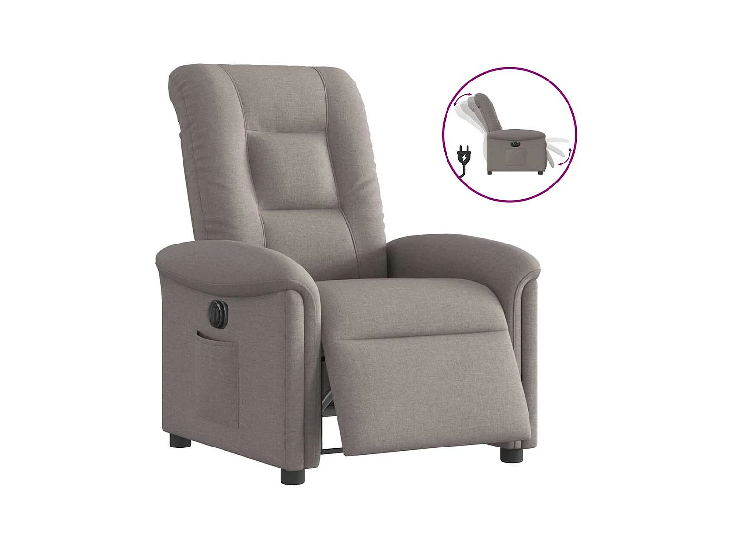 Sillón de relax | Silla | Sillón reclinable eléctrico tela gris taupé SHL8234