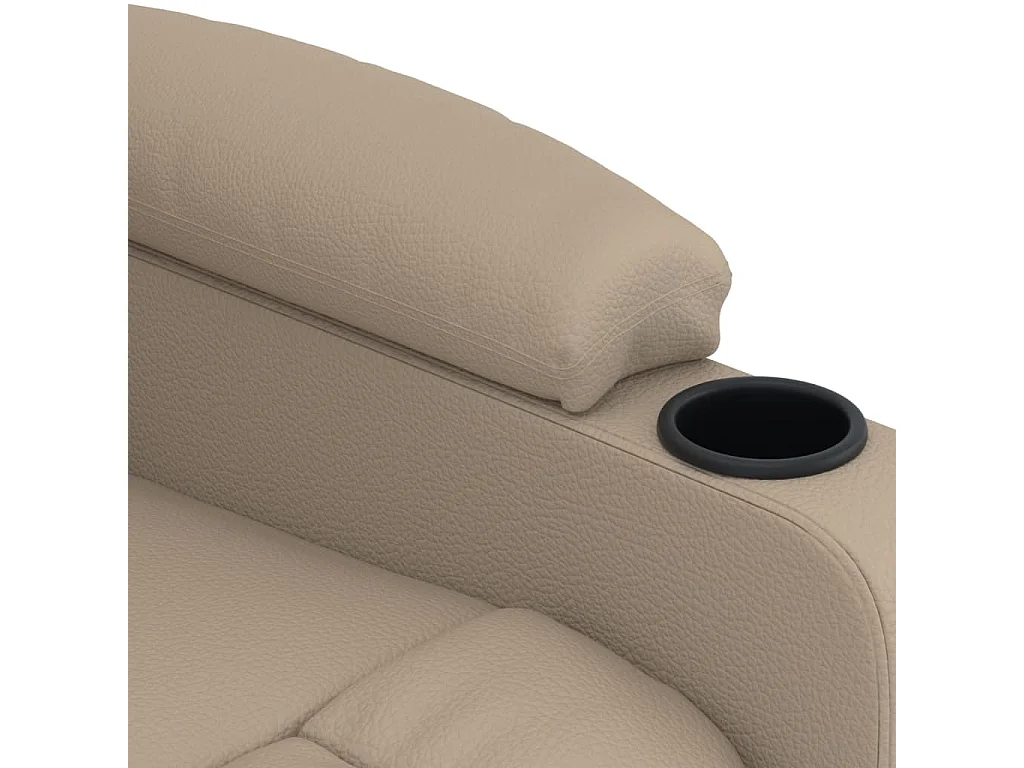 Relaxstoel | Fauteuil verstelbaar elektrisch kunstleer cappuccinokleurig