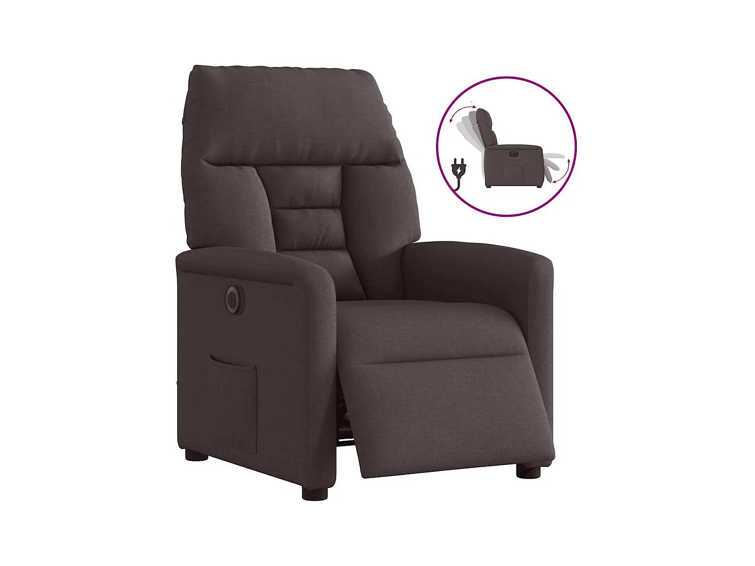 Sillón de relax | Silla | Sillón reclinable eléctrico tela marrón oscuro SHL4343