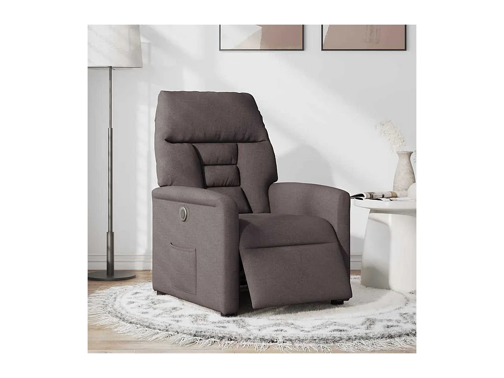 Fauteuil inclinable électrique-Chaise de relax-Fauteuil TV Marron foncé Tissu SHL2129