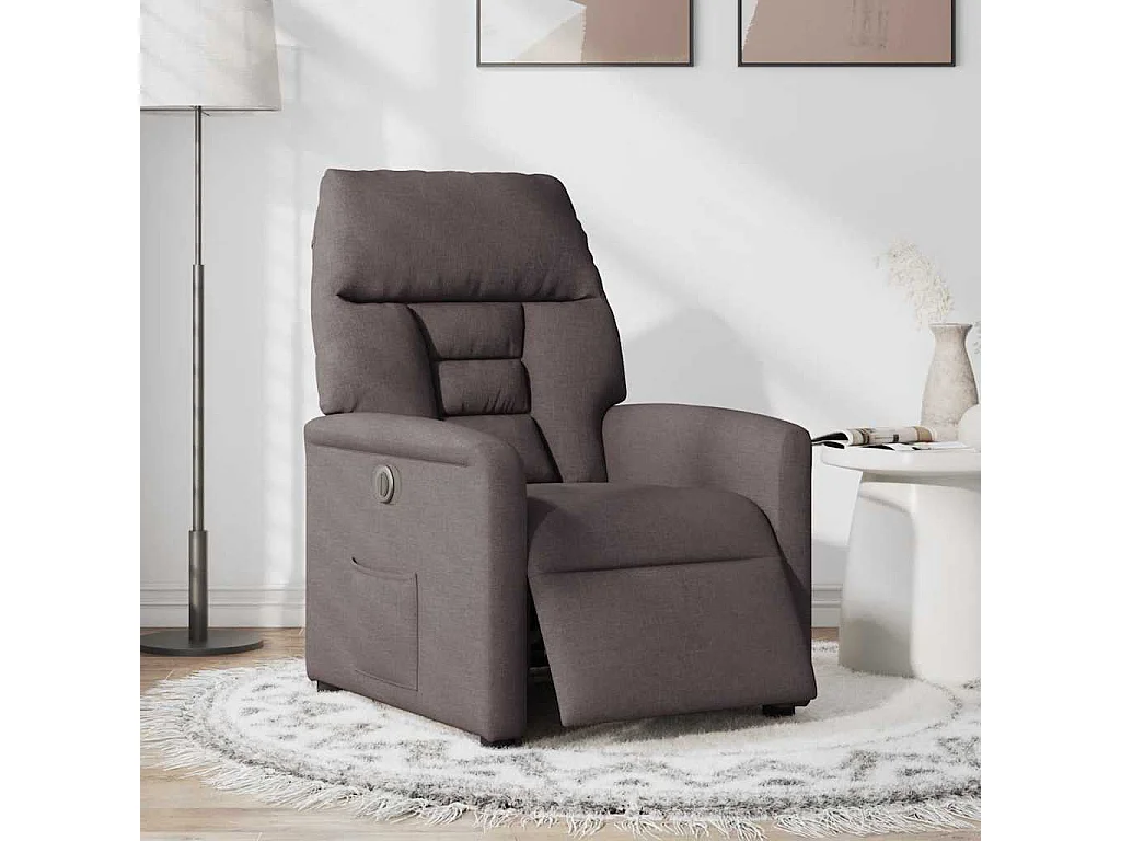 Fauteuil inclinable électrique-Chaise de relax-Fauteuil TV Marron foncé Tissu SHL2129