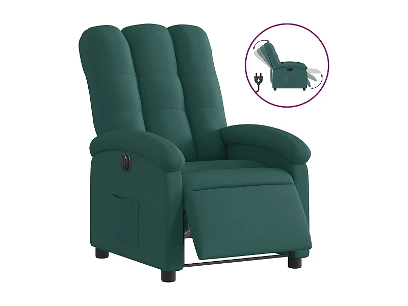 Sillón de relax | Silla | Sillón reclinable eléctrico tela verde oscuro SHL6954