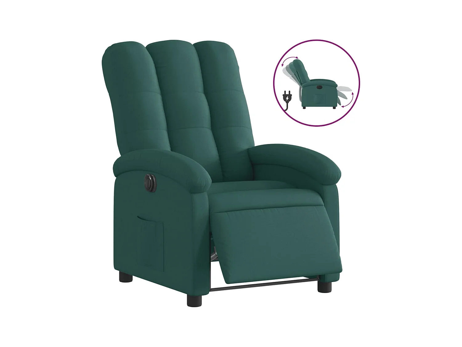 Fauteuil inclinable électrique-Chaise de relax-Fauteuil salon Vert foncé Tissu SHL3644