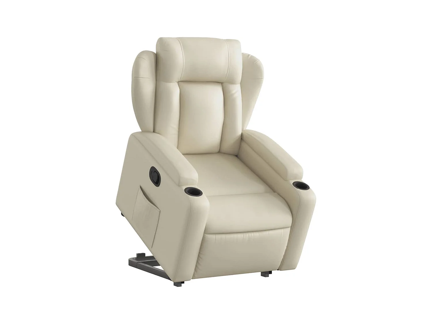 Sillón de relax | Sillón reclinable elevable cuero artificial color crema SHL4404