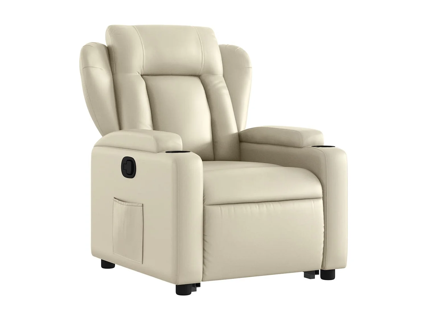 Relaxsessel | Lounge Sessel für Wohnzimmer mit Aufstehhilfe Creme Kunstleder SHL37091