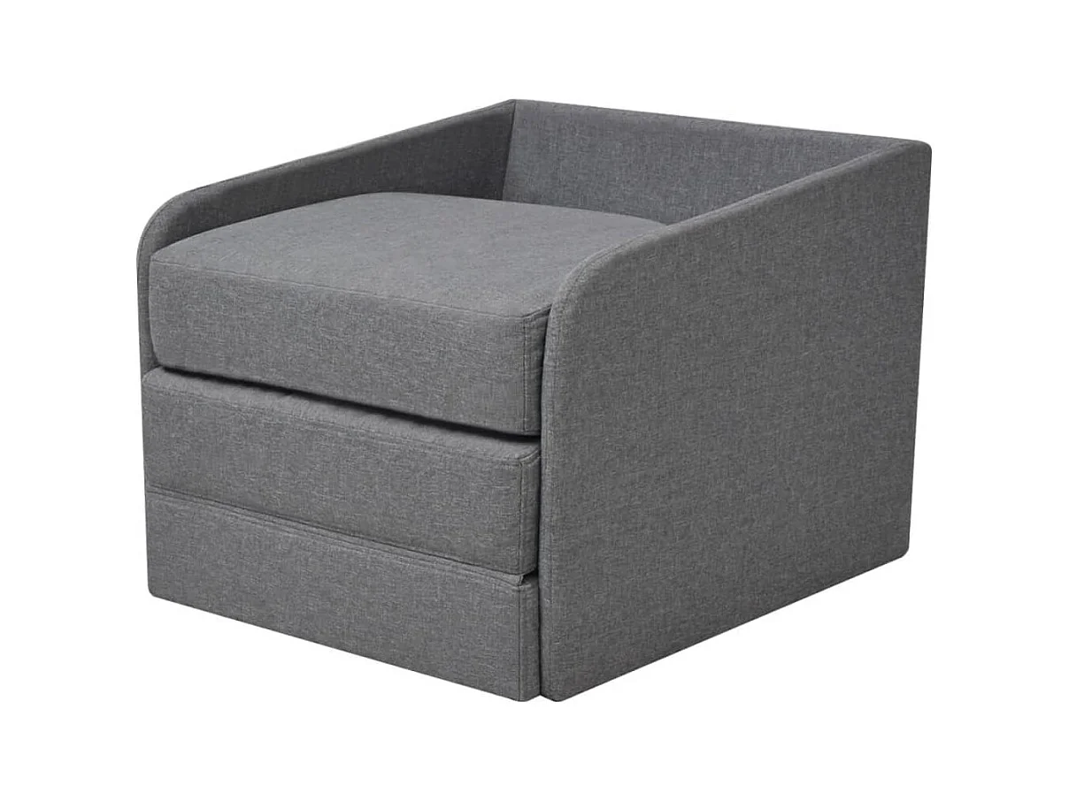 Sillón convertible tela gris claro SHL8486