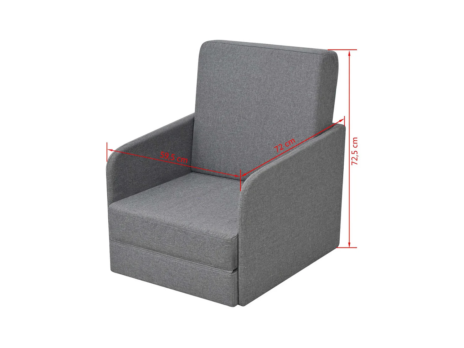 Sillón convertible tela gris claro SHL8486
