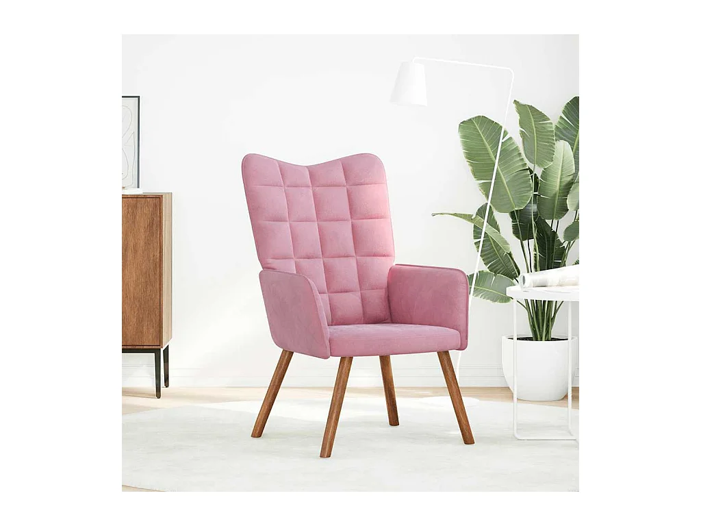 Sillón de relax | Silla de relax de terciopelo rosa SHL3855