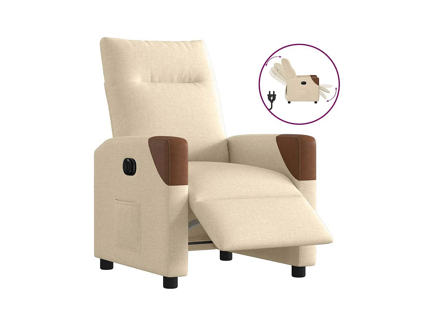 Sillón de relax | Silla | Sillón reclinable eléctrico de tela crema SHL6990