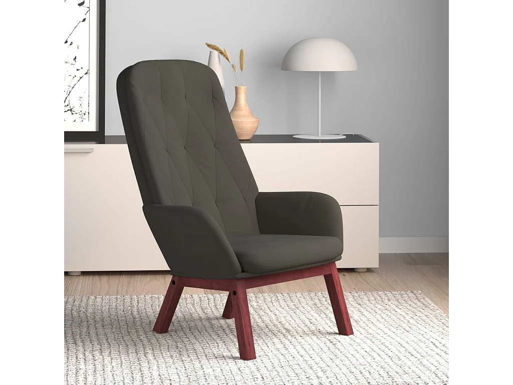 Relaxsessel | Lounge Sessel Dunkelgrau Samt SHL66610