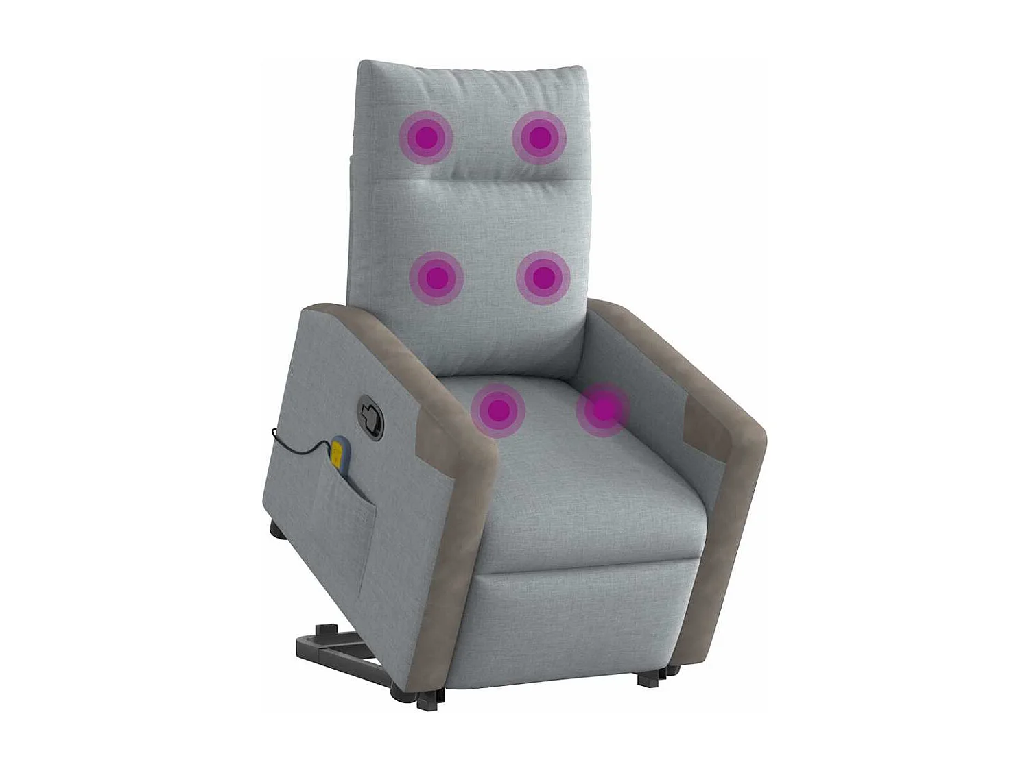 Poltrona da salotto | Sedia | Poltrona Alzapersona Massaggi Reclinabile Grigio Chiaro Tessuto SHL4692