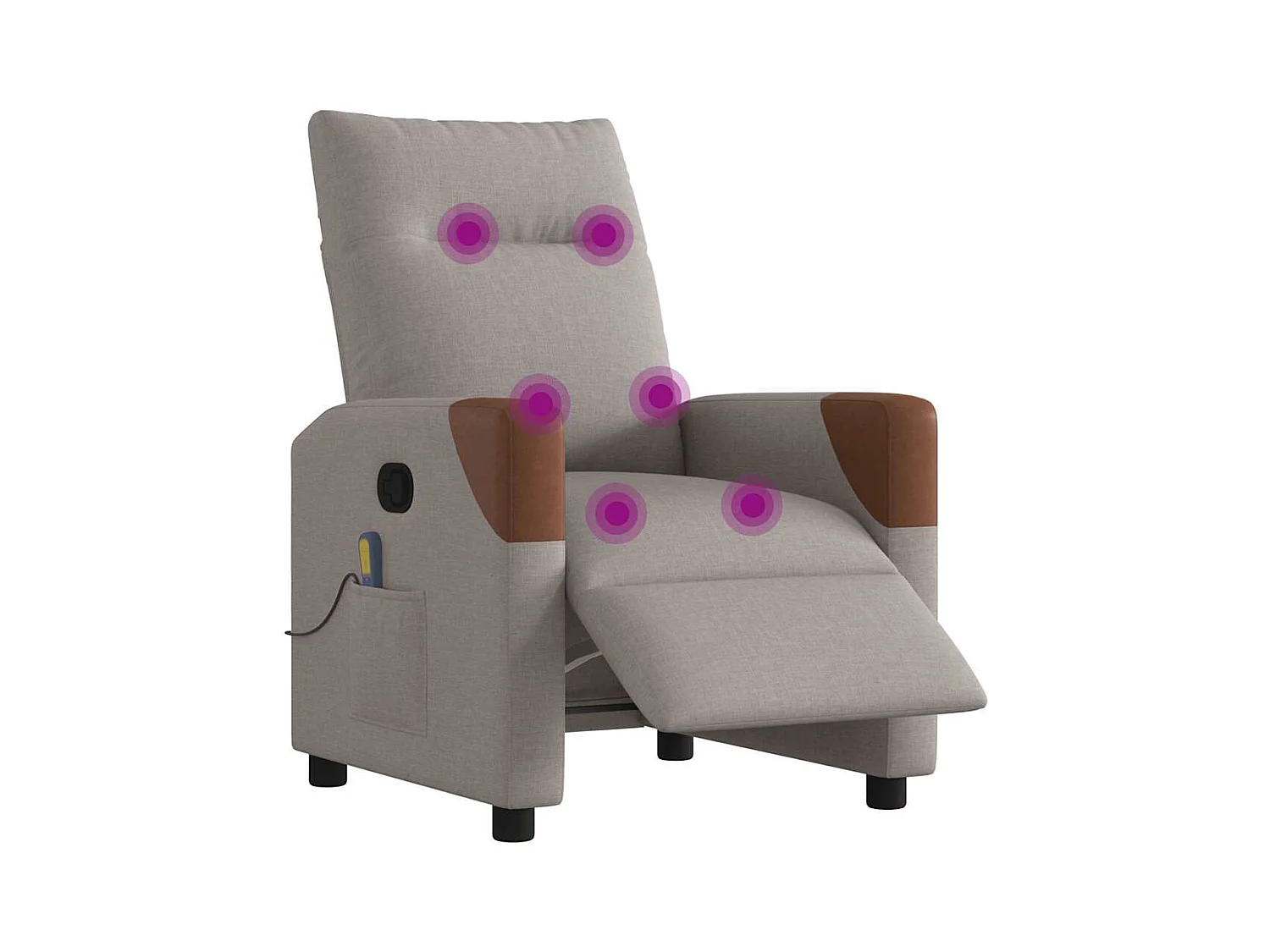 Sillón de relax | Sillón reclinable de masaje eléctrico tela gris taupe SHL7317