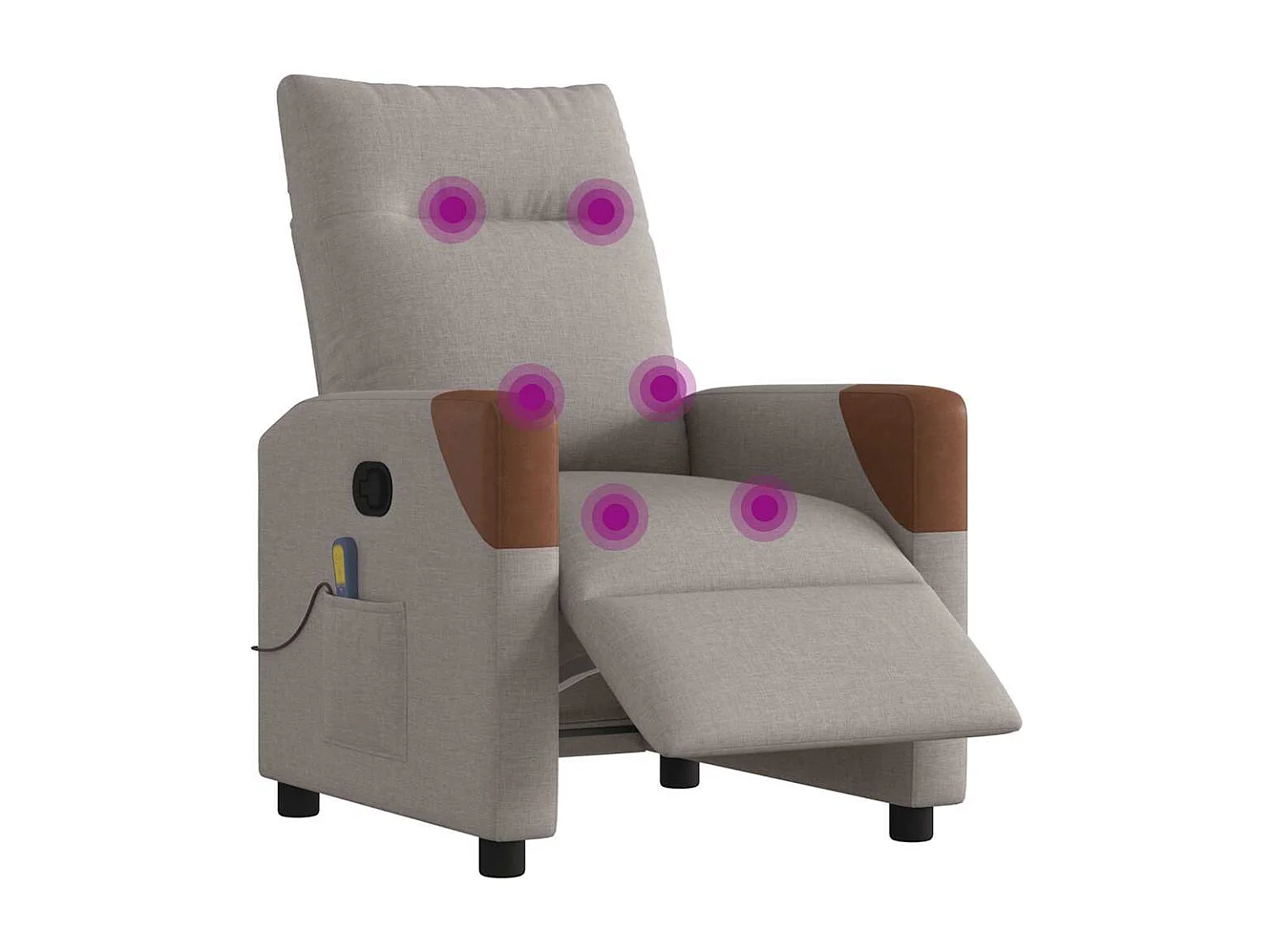 Fauteuil inclinable électrique-Fauteuil de massage de Salon Taupe Tissu SHL2049