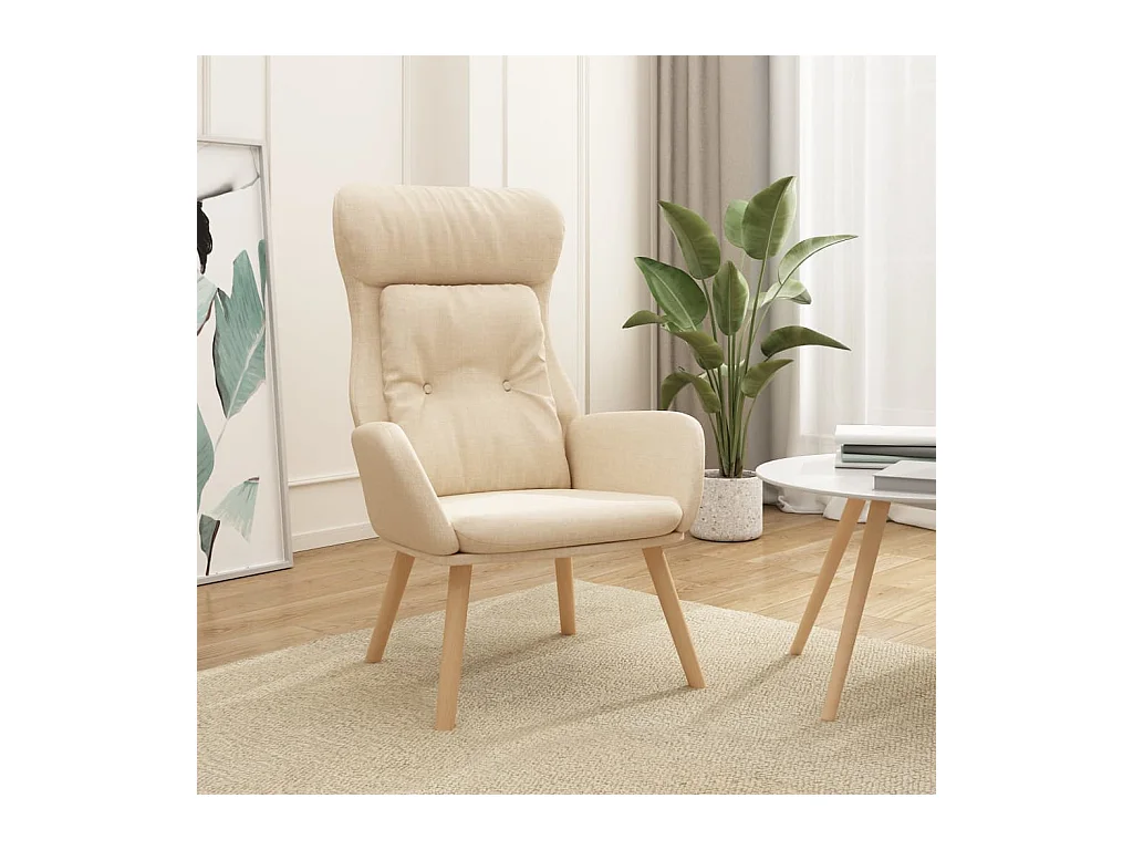 Sillón de relax | Silla de relax de tela color crema SHL9842