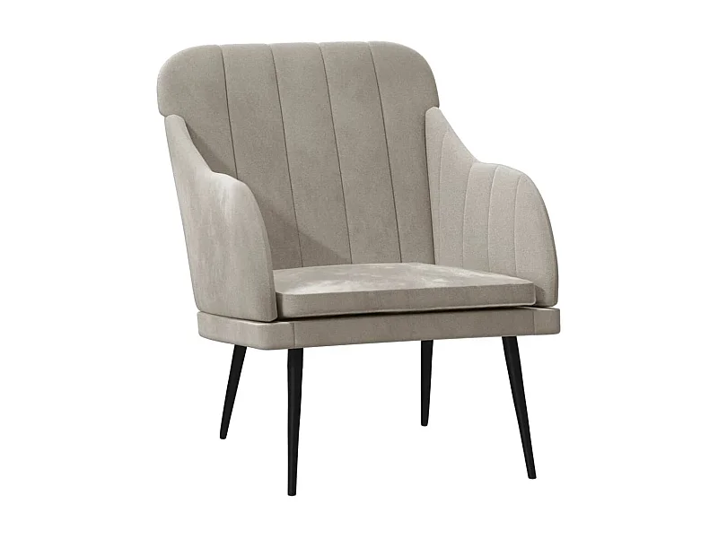 Fauteuil de salon-Fauteuil relax Gris clair 63x76x80 cm Velours SHL3121