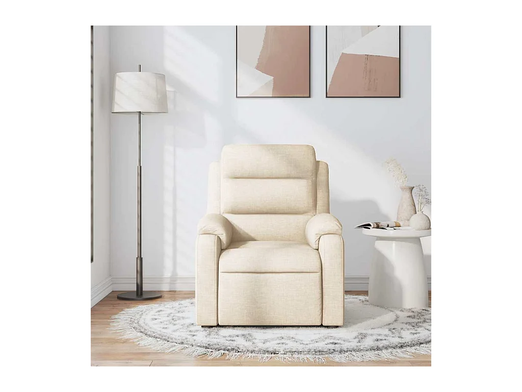 Sillón de salón | Silla | Sillón de masaje reclinable de tela crema SHL8258