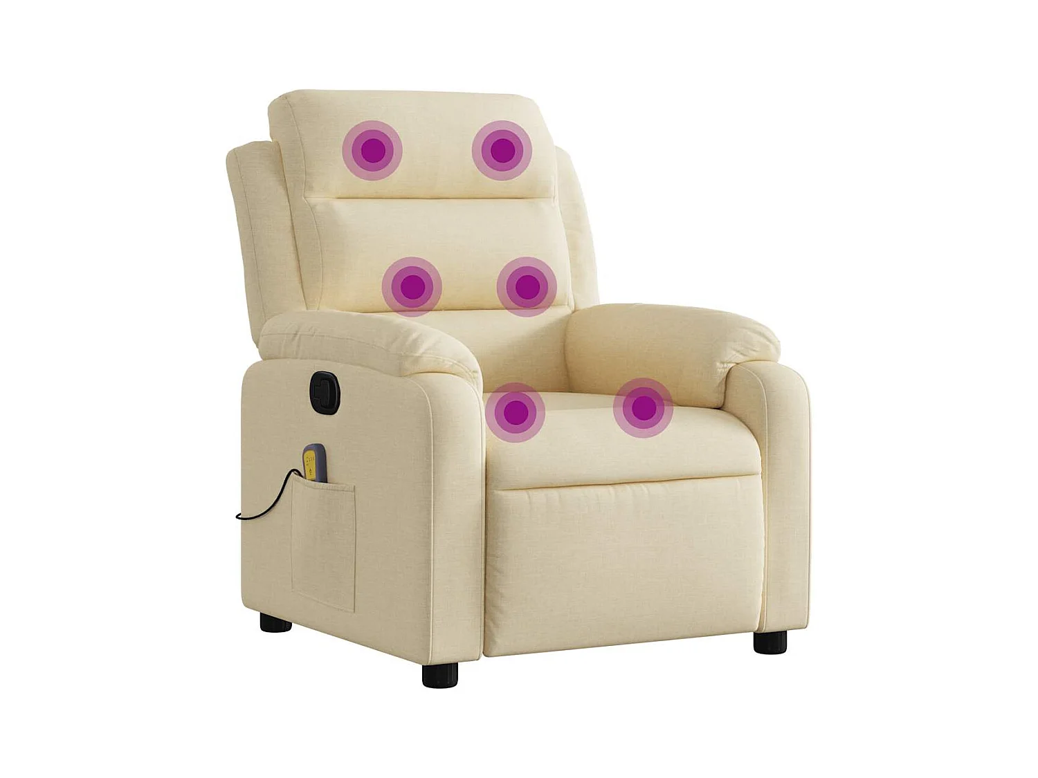 Fauteuil inclinable-Chaise de relax-Fauteuil de Massage Crème Tissu SHL1547
