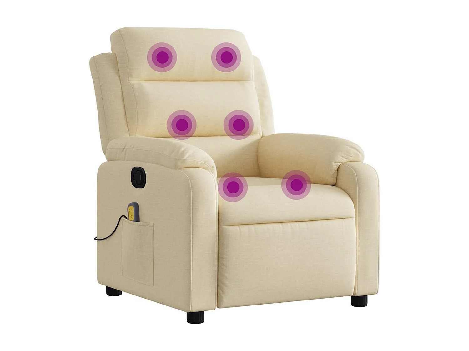 Fauteuil inclinable-Chaise de relax-Fauteuil de Massage Crème Tissu SHL1547