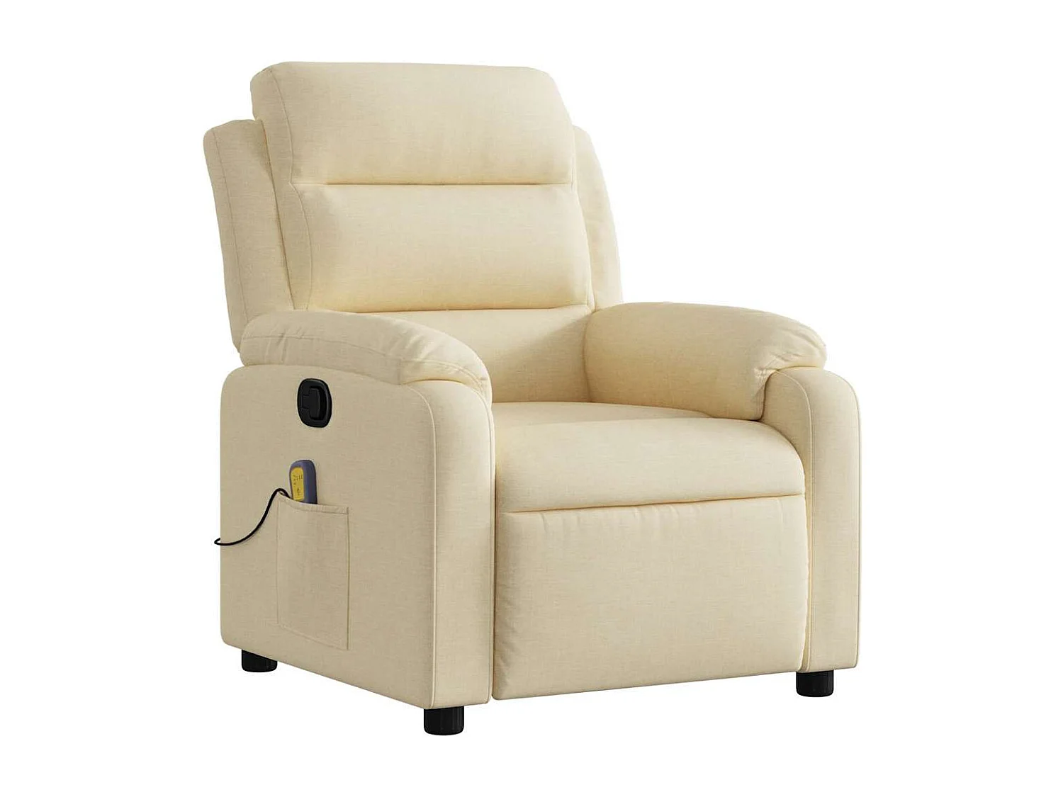 Fauteuil inclinable-Chaise de relax-Fauteuil de Massage Crème Tissu SHL1547