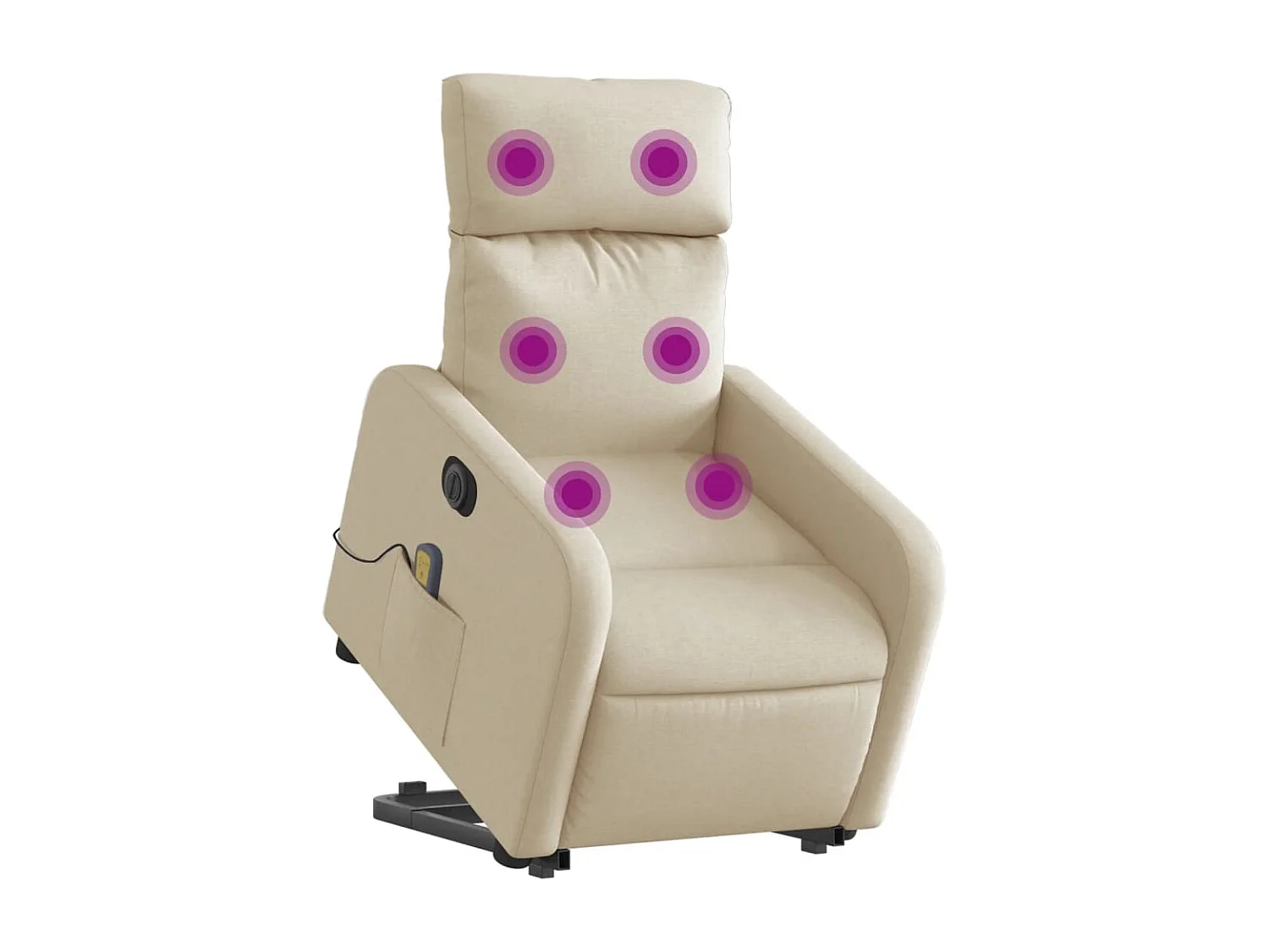 Fauteuil inclinable électrique-Chaise de relax-Fauteuil de Massage Crème Tissu SHL3669