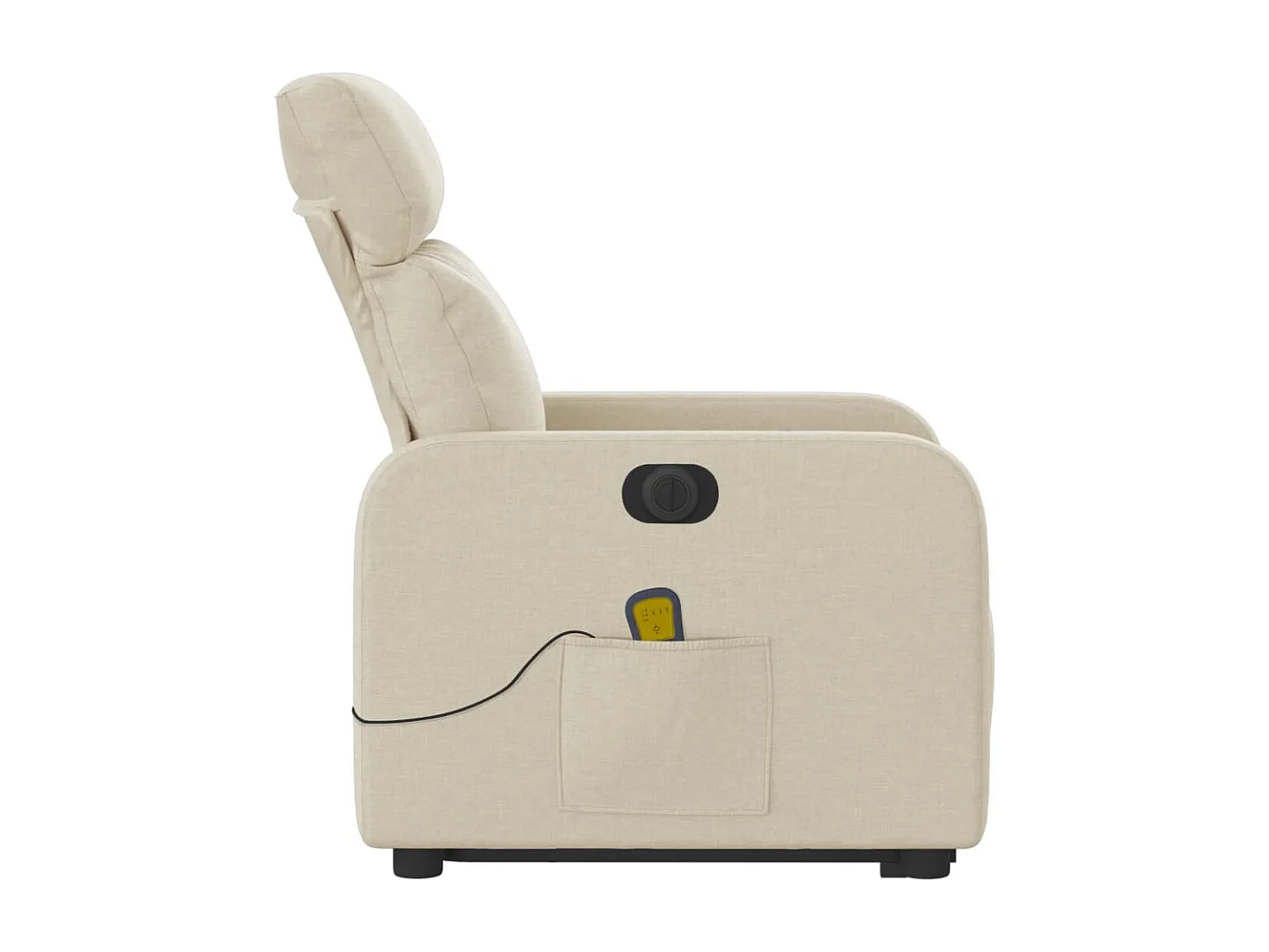 Fauteuil inclinable électrique-Chaise de relax-Fauteuil de Massage Crème Tissu SHL3669