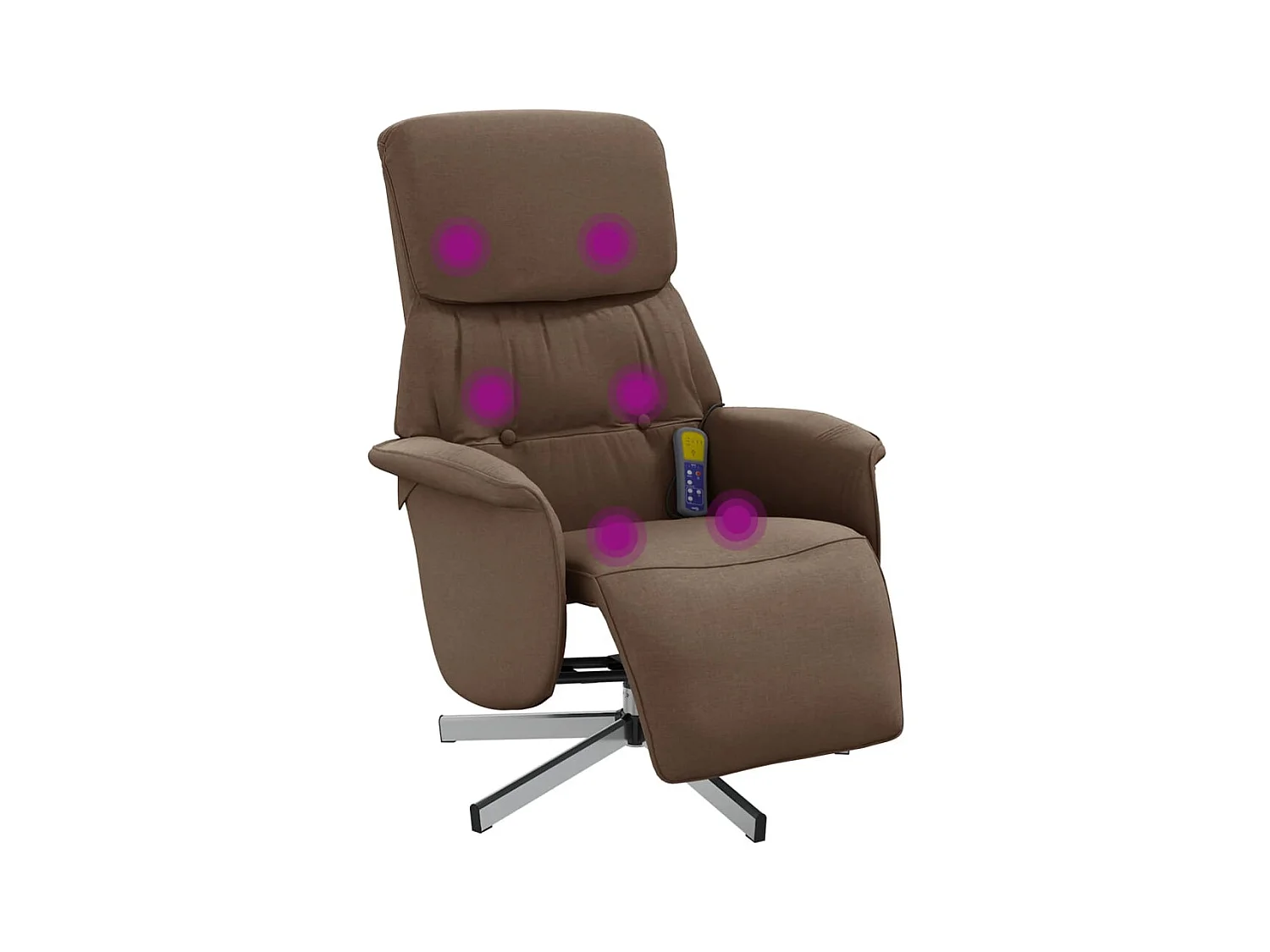 Fauteuil inclinable-Fauteuil salon de massage avec repose-pieds marron tissu SHL2167