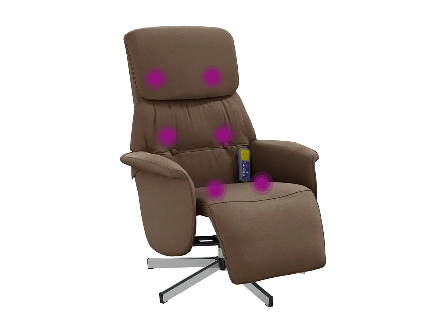 Fauteuil inclinable-Fauteuil salon de massage avec repose-pieds marron tissu SHL2167