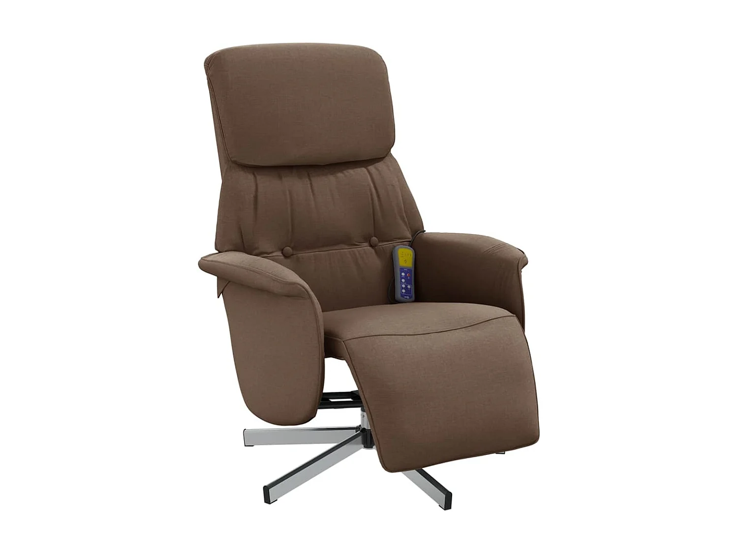 Fauteuil inclinable-Fauteuil salon de massage avec repose-pieds marron tissu SHL2167