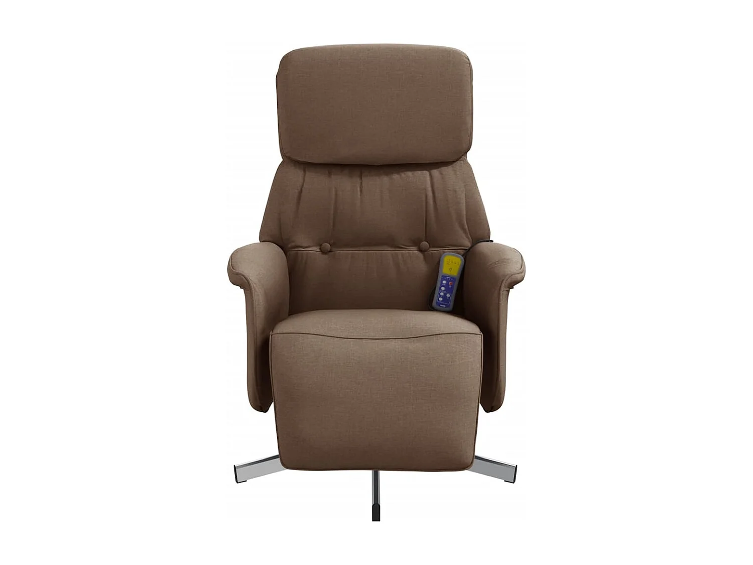 Fauteuil inclinable-Fauteuil salon de massage avec repose-pieds marron tissu SHL2167