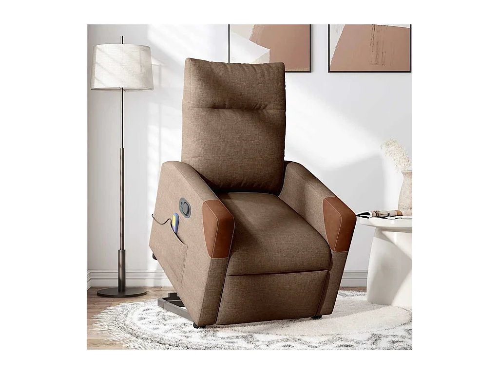 Fauteuil inclinable-Chaise de relax-Fauteuil de Massage Marron Tissu SHL1103