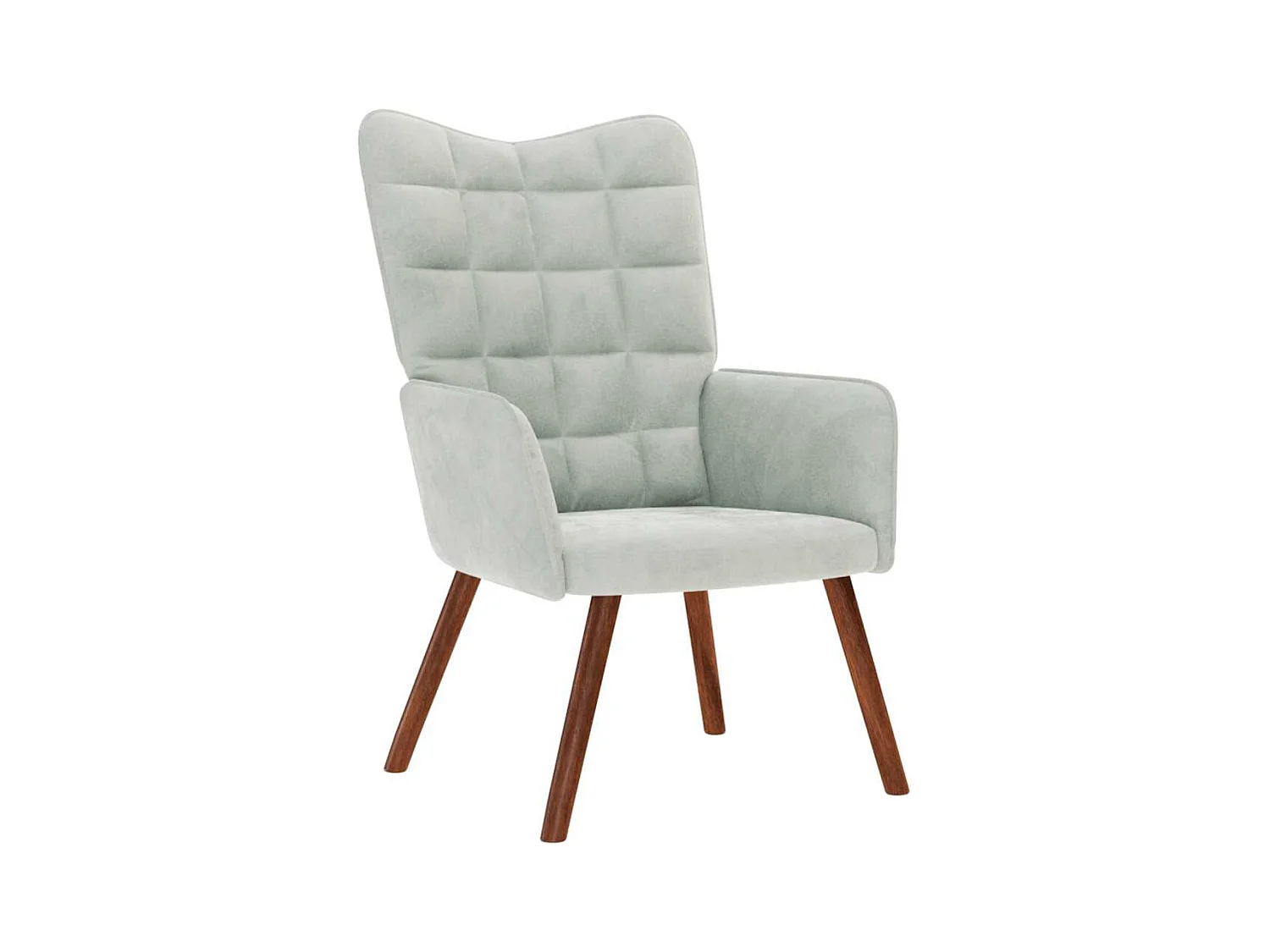 Sillón de relax | Sillón relajante con taburete de terciopelo gris claro SHL7134