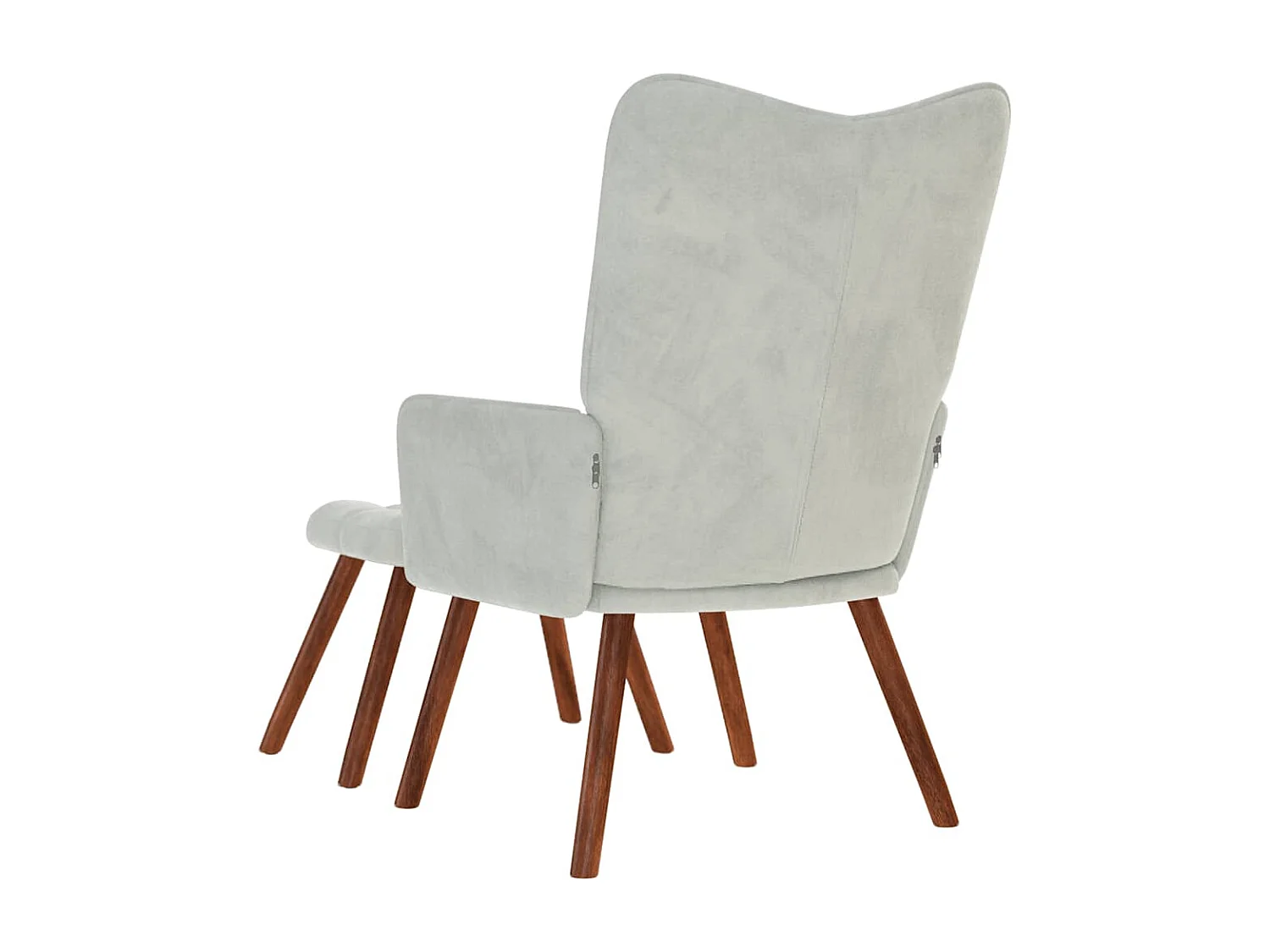 Sillón de relax | Sillón relajante con taburete de terciopelo gris claro SHL7134