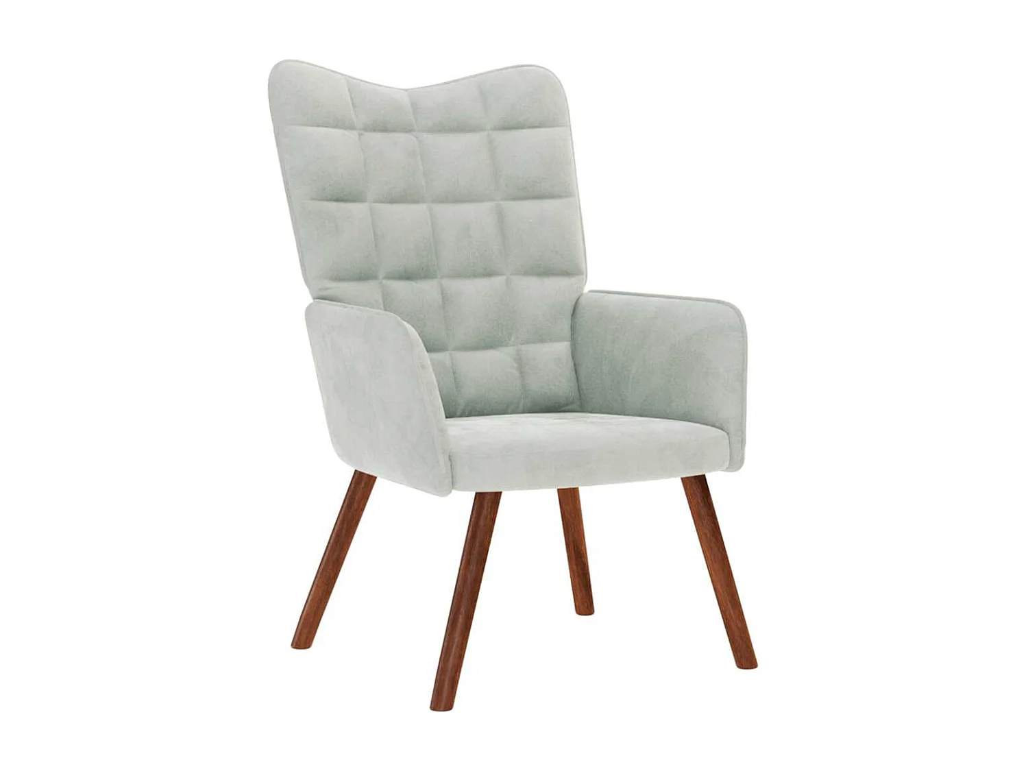 Relaxsessel mit Hocker | Lounge Sessel Hellgrau Samt SHL64031