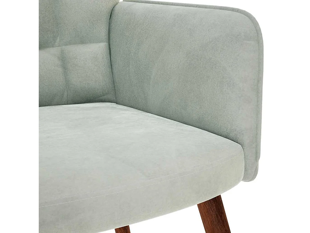 Relaxsessel mit Hocker | Lounge Sessel Hellgrau Samt SHL64031