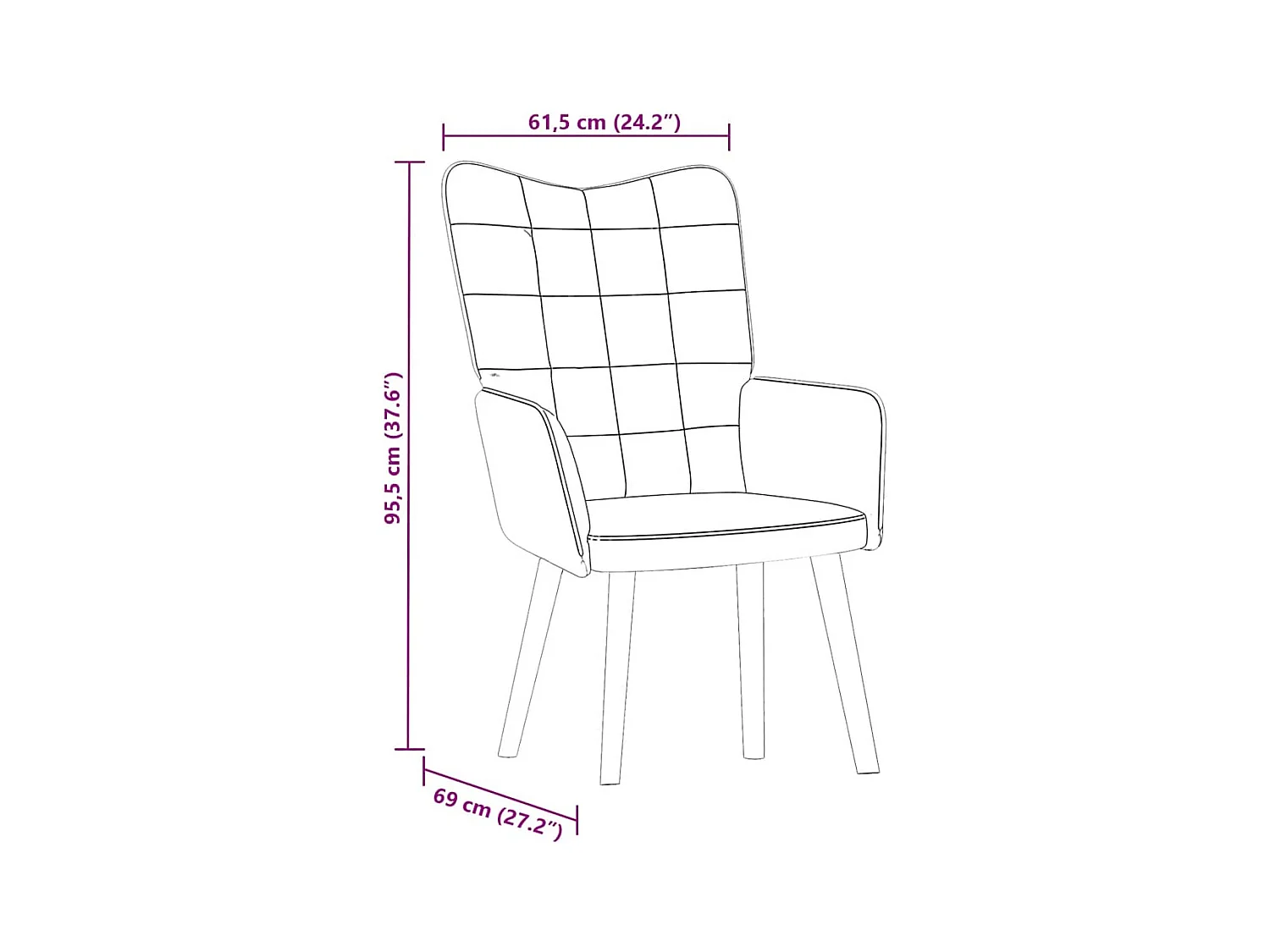 Fauteuil de Salon-Chaise de relaxation moderne Rouge bordeaux Velours SHL3580