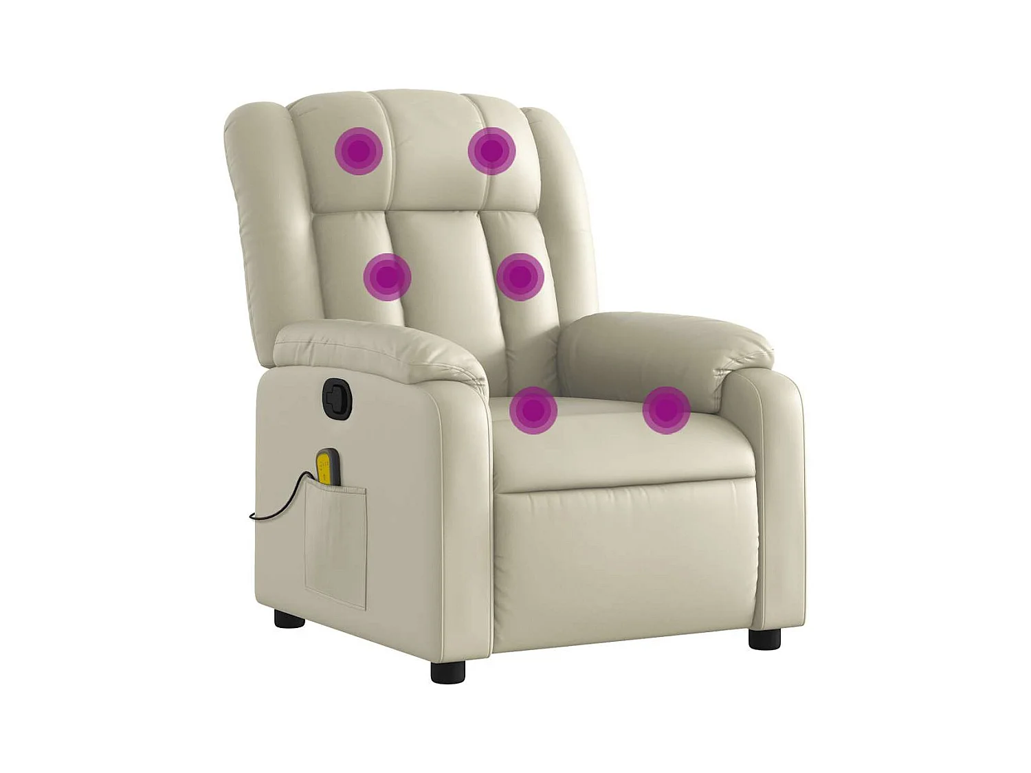 Sillón de relax | Sillón reclinable de masaje cuero sintético crema SHL2106