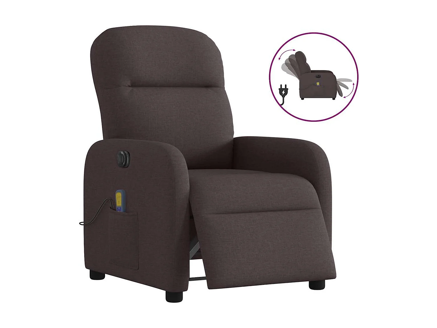 Massagesessel Elektrisch | Relaxsessel indoor Dunkelbraun Stoff SHL45568