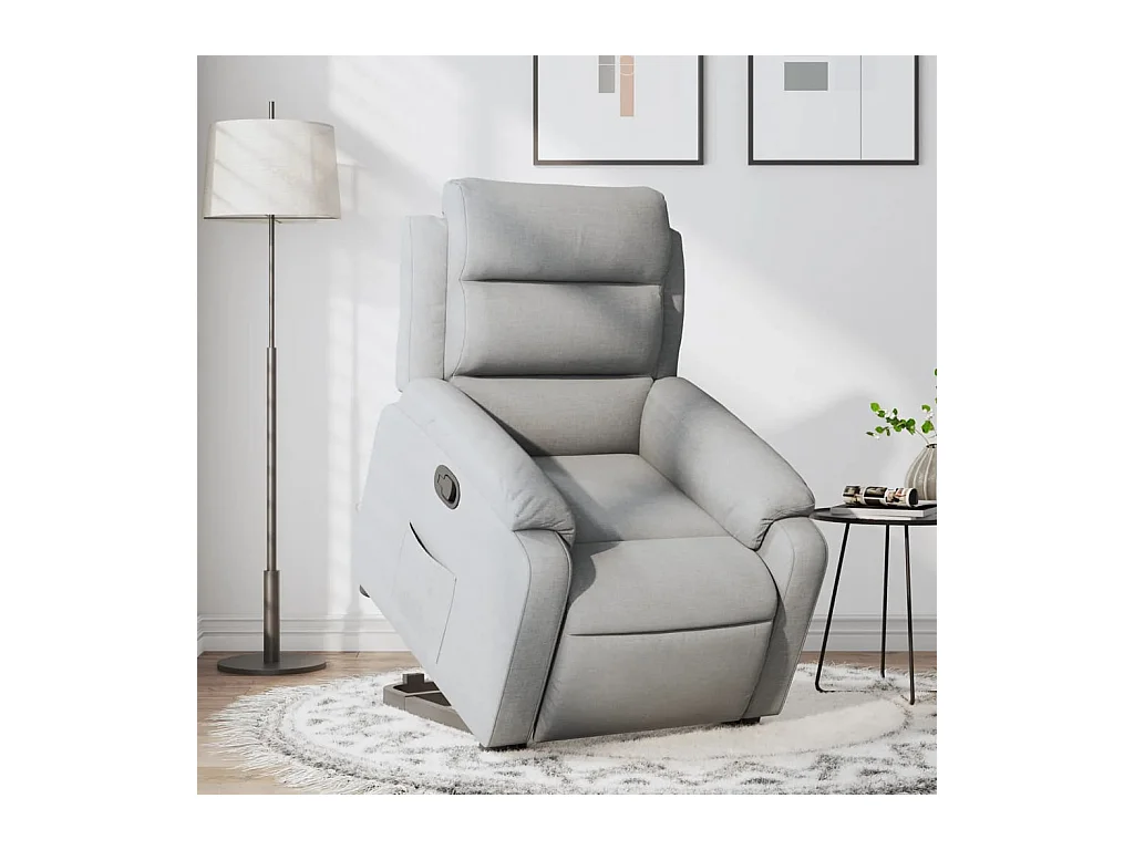 Sillón de relax | Silla | Sillón reclinable elevable de tela gris claro SHL7086