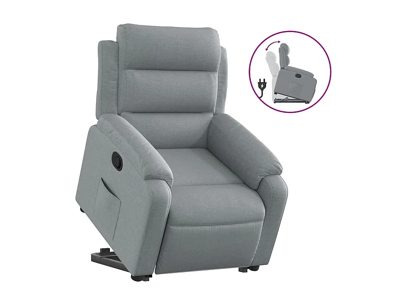 Sillón de relax | Silla | Sillón reclinable elevable de tela gris claro SHL7086