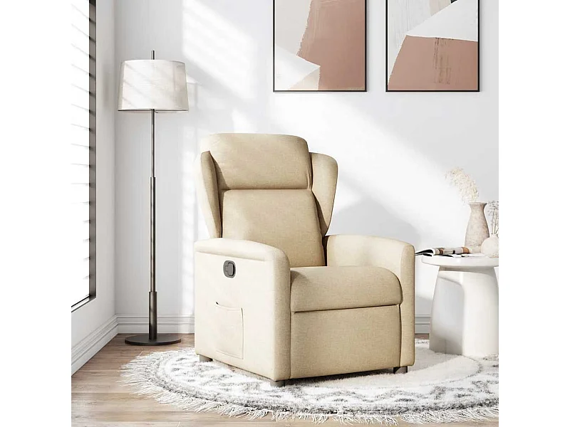 Sillón de relax | Sillón reclinable de tela crema SHL2284