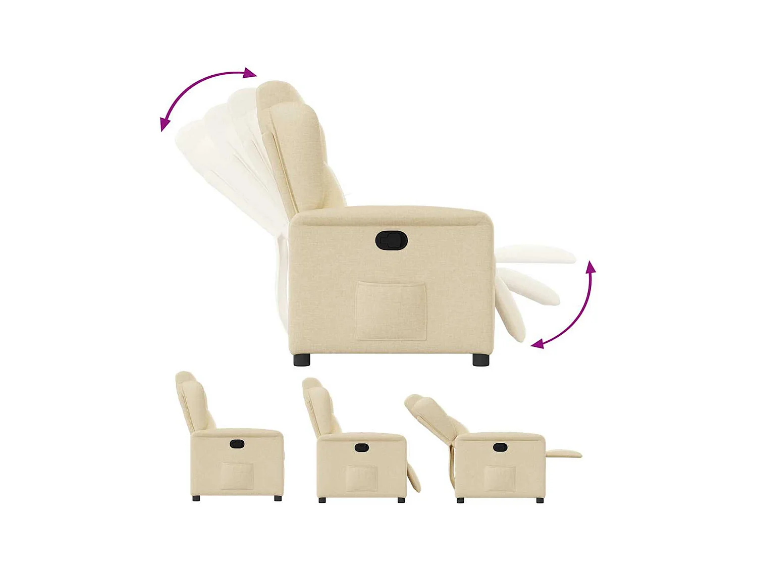 Sillón de relax | Sillón reclinable de tela crema SHL2284