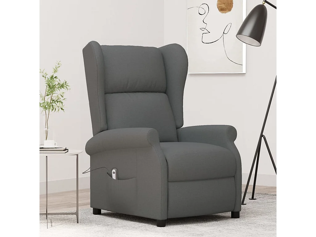 Fauteuil inclinable électrique-Chaise de relax à oreilles gris foncé tissu SHL3211
