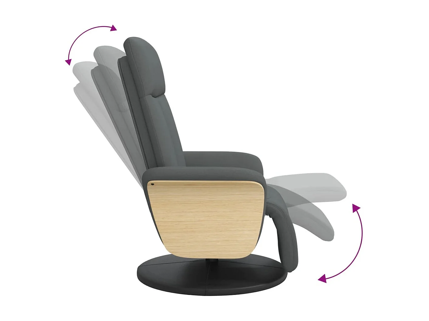 Relaxsessel | Lounge Sessel für Wohnzimmer mit Fußteil Dunkelgrau Stoff SHL26689