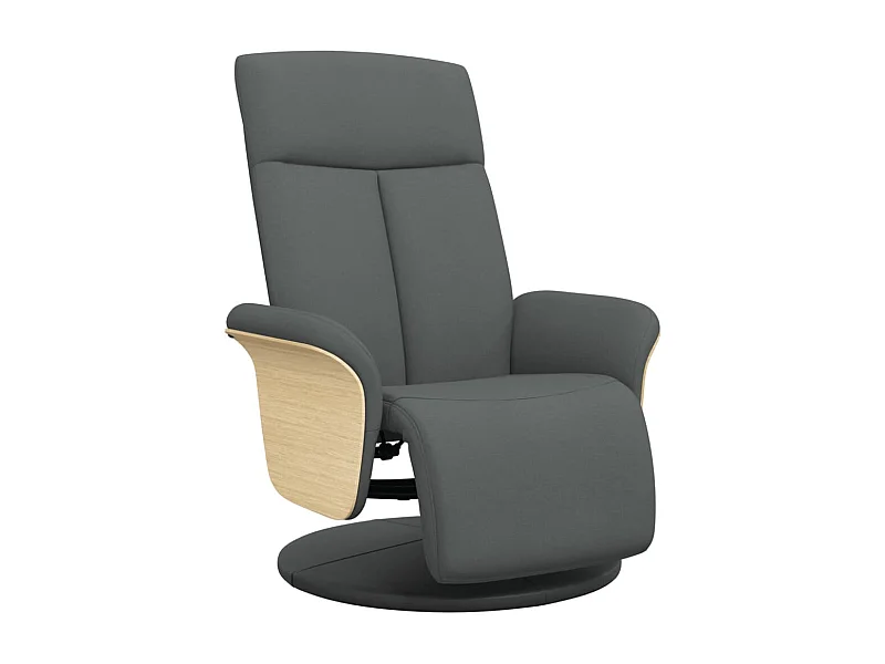Fauteuil inclinable-Fauteuil de salon avec repose-pieds gris foncé tissu SHL5194