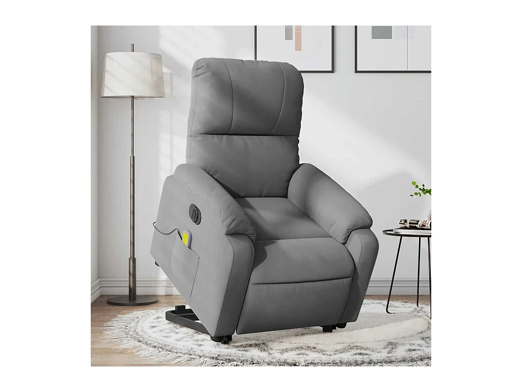 Sillón de salón | Silla | Sillón masaje eléctrico reclinable elevable tela gris oscuro SHL7263
