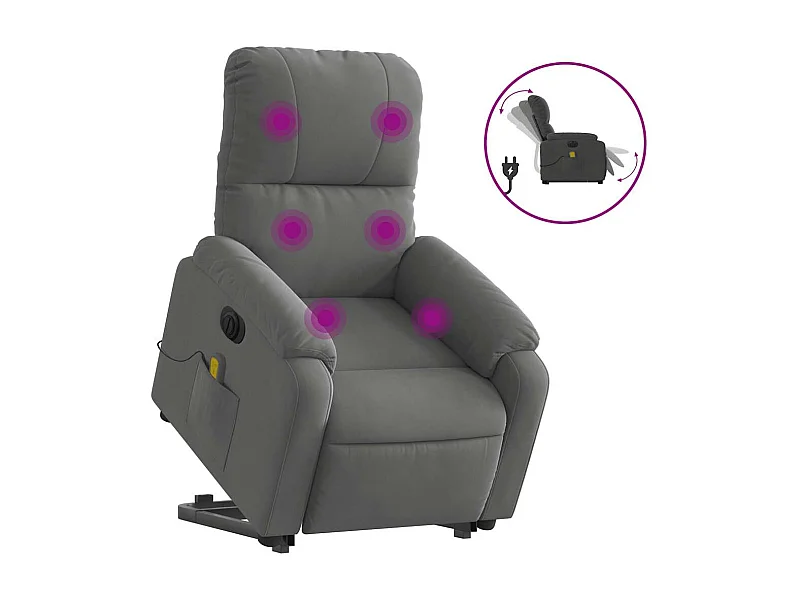 Fauteuil inclinable électrique-Chaise-Fauteuil de Massage gris foncé SHL3365